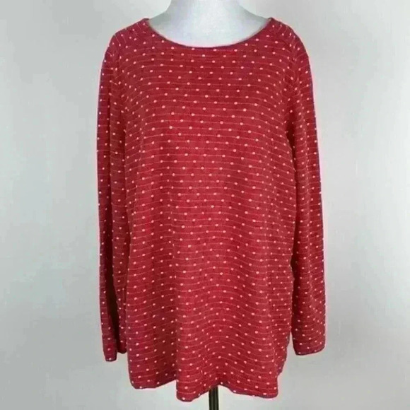 Coldwater creek top size 1X 18 Red white polkadot - Picture 1 of 11